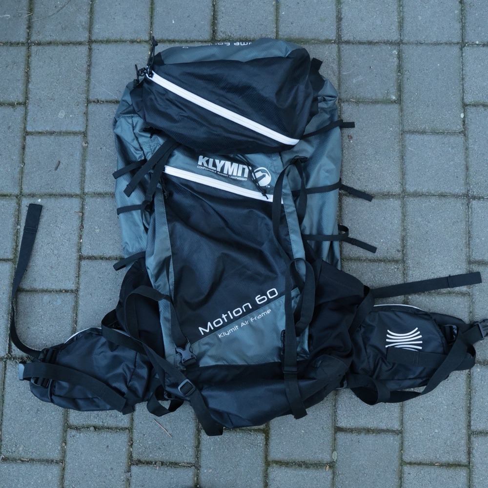 Klymit Motion 60L Ultra Lightweight Pack Gray Black M/L Hiking Backpacking Camp